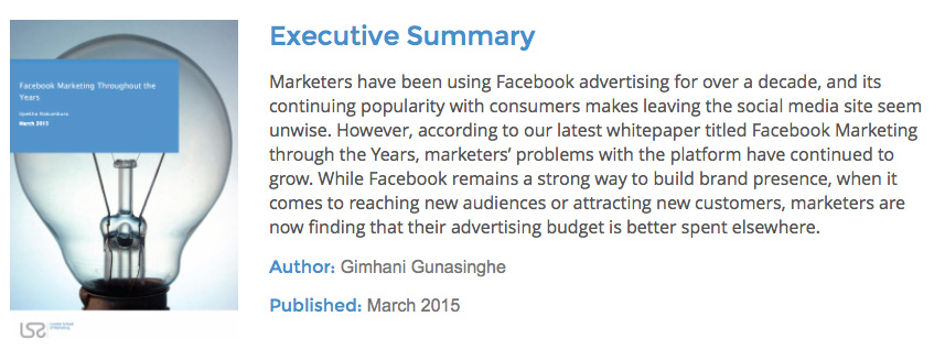 Facebook marketing study