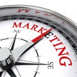marketing word on conceptual compass