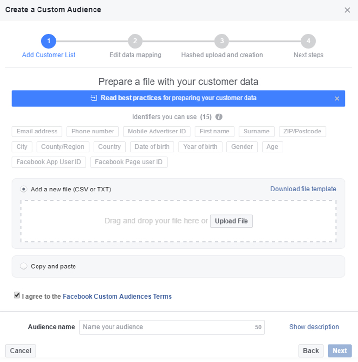 using facebook custom audience lists
